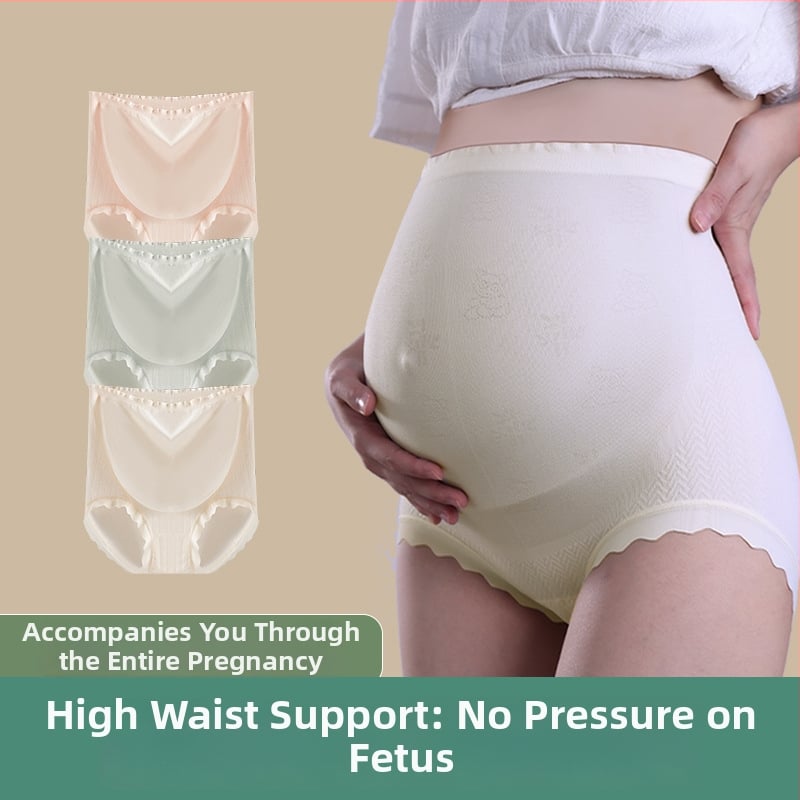 Trudničke gaćice, bezšivne, visokog struka, prozračne, s pamukom u području prepona, najlonska tkanina