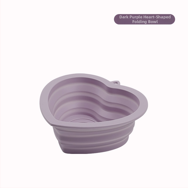 Μπολ κατοικιδίων από σιλικόνη, πτυσσόμενο με σχήμα καρδιάς, φορητό για εξωτερικούς χώρους, για σκύλους και γάτες, μάρκα Wolf Leopard Lion