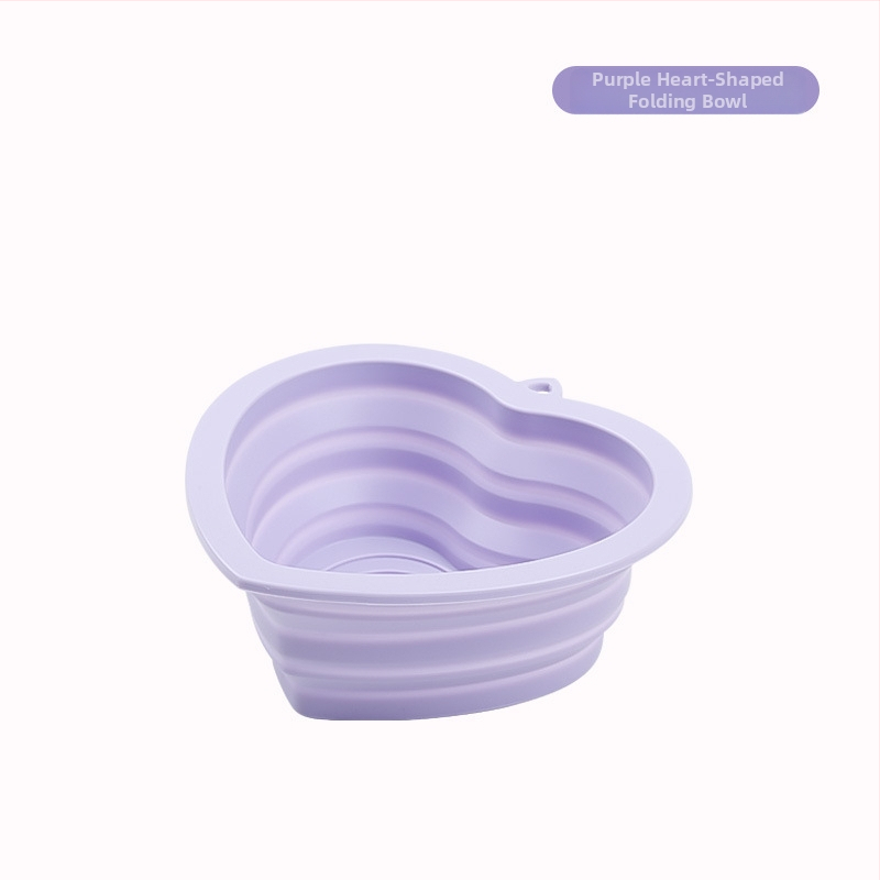 Μπολ κατοικιδίων από σιλικόνη, πτυσσόμενο με σχήμα καρδιάς, φορητό για εξωτερικούς χώρους, για σκύλους και γάτες, μάρκα Wolf Leopard Lion