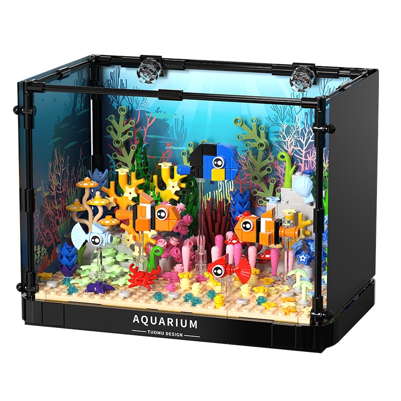 Fényes akvárium építőelemek – bohóchal, ABS műanyag, akkumulátorról működik, DIY kompatibilis, 400–800 kapszula, 1 kg