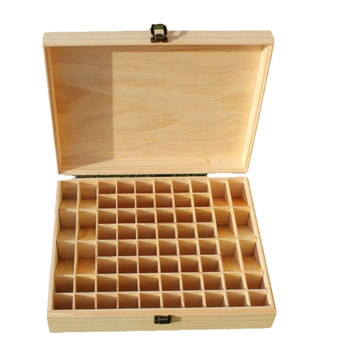 Drvena kutija za pohranu s 68 odjeljaka za eterična ulja i čaj, prirodno drvo, rezbareni dizajn, mogućnost otiska logotipa