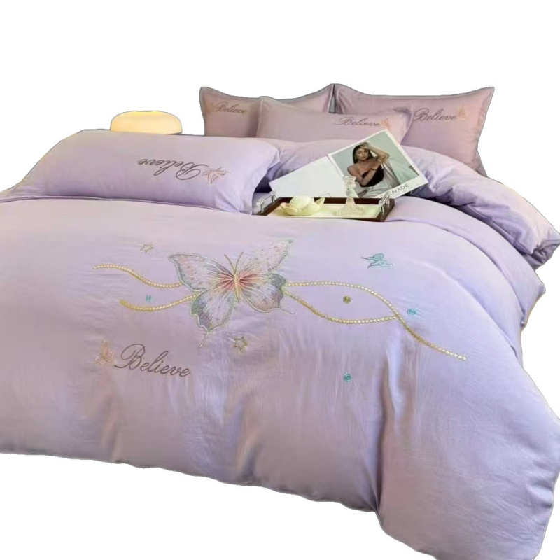 Ins-stil prani pamucni četverodijelni set posteljine za sve sezone, moderni minimalistički stil za studentsku sobu