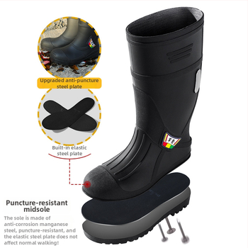 Čizme za kišu s čeličnim prstom i čeličnom potplatom, protuklizne, otporne na habanje, unisex