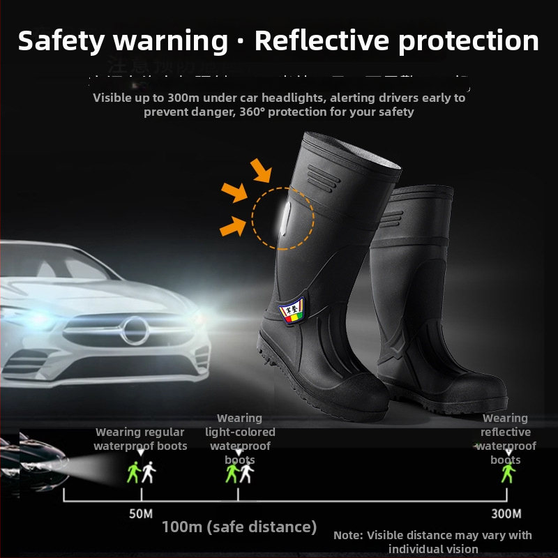 Čizme za kišu s čeličnim prstom i čeličnom potplatom, protuklizne, otporne na habanje, unisex