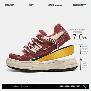 Unisex tenisice s unutarnjim povećanjem visine 3–5 cm, platneni gornji dio, niski profil, vezanje, pjenasti đon