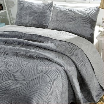 Ljetni quilt set, 100% pamuk, reaktivno tiskanje i bojanje, geometrijski uzorak, jednostavno tkanje, trodijelni set posteljine