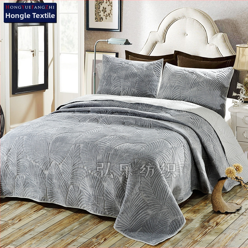 Ljetni quilt set, 100% pamuk, reaktivno tiskanje i bojanje, geometrijski uzorak, jednostavno tkanje, trodijelni set posteljine