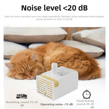 Помпа за воден фонтан за домашни любимци, тиха работа, USB захранване, ABS материал, 5V1A, LED светлина, подводна