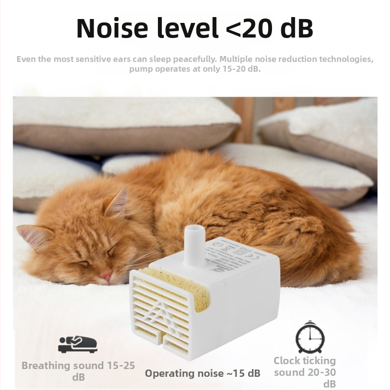 Помпа за воден фонтан за домашни любимци, тиха работа, USB захранване, ABS материал, 5V1A, LED светлина, подводна