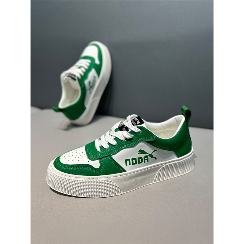 Unisex tenisice za skateboard s gornjim dijelom od prave kože, okrugli vrh, gumeni potplat šivan, vezanje na pertle, uzorak s slovima