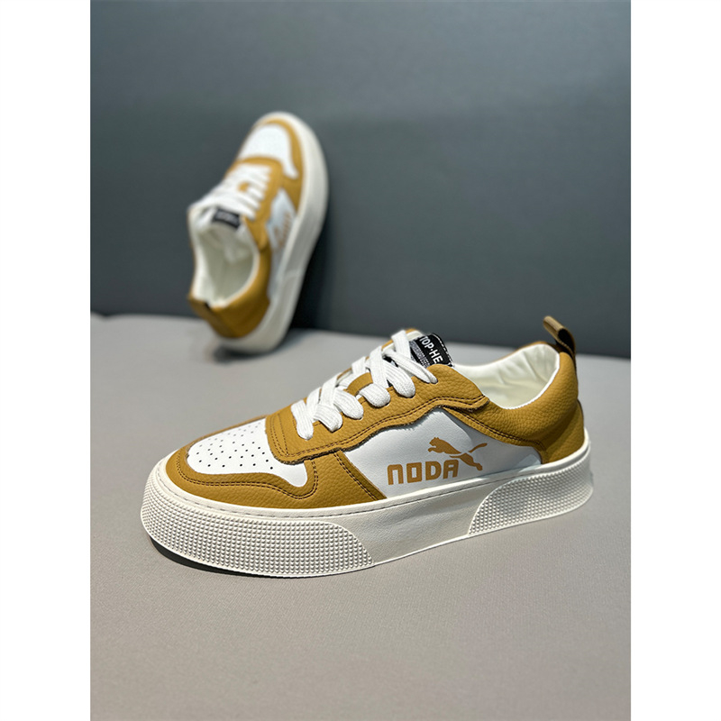 Unisex tenisice za skateboard s gornjim dijelom od prave kože, okrugli vrh, gumeni potplat šivan, vezanje na pertle, uzorak s slovima