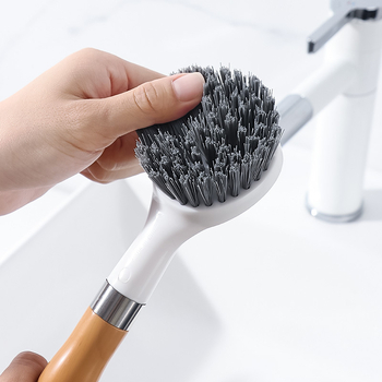 Дълга дръжка: Четка за почистване на мивка и баня с четка за плочки, пластмасова