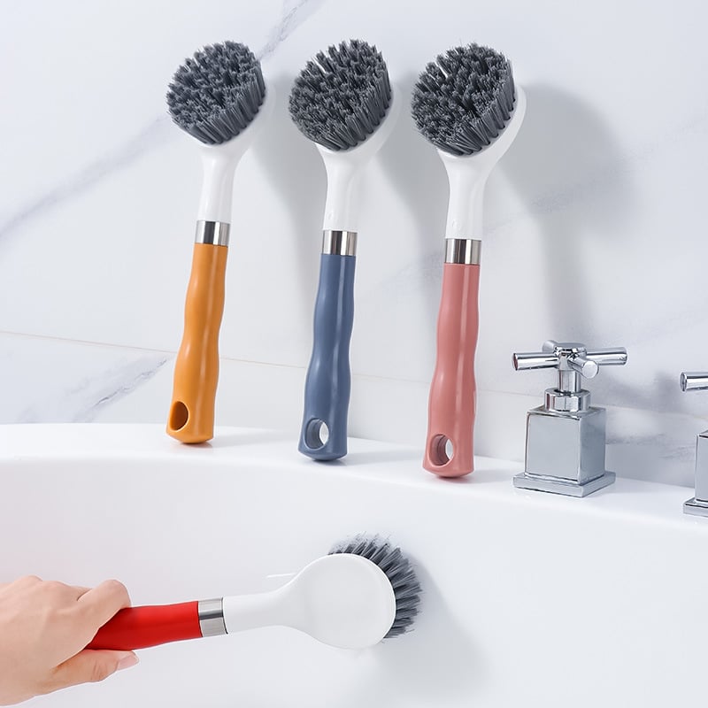Дълга дръжка: Четка за почистване на мивка и баня с четка за плочки, пластмасова