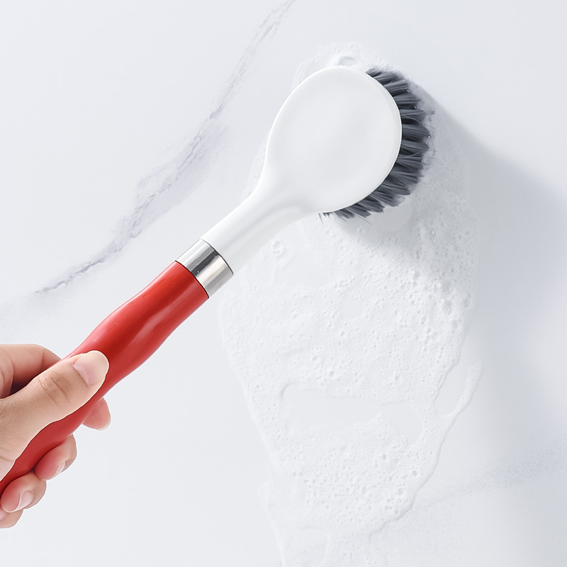 Дълга дръжка: Четка за почистване на мивка и баня с четка за плочки, пластмасова