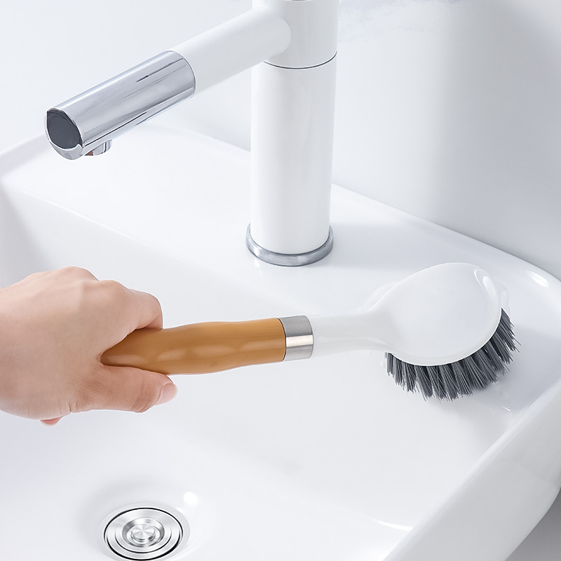 Дълга дръжка: Четка за почистване на мивка и баня с четка за плочки, пластмасова