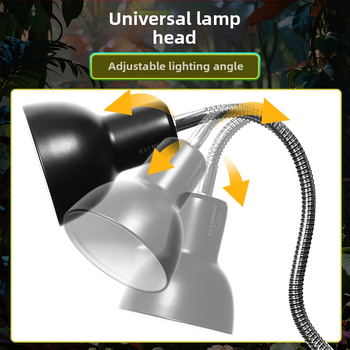 Lampa za terarij reptila sa staklenom usisnom pločom i stalkom, 4W aluminijska legura, potpuno spektrum UVA UVB, Model 05