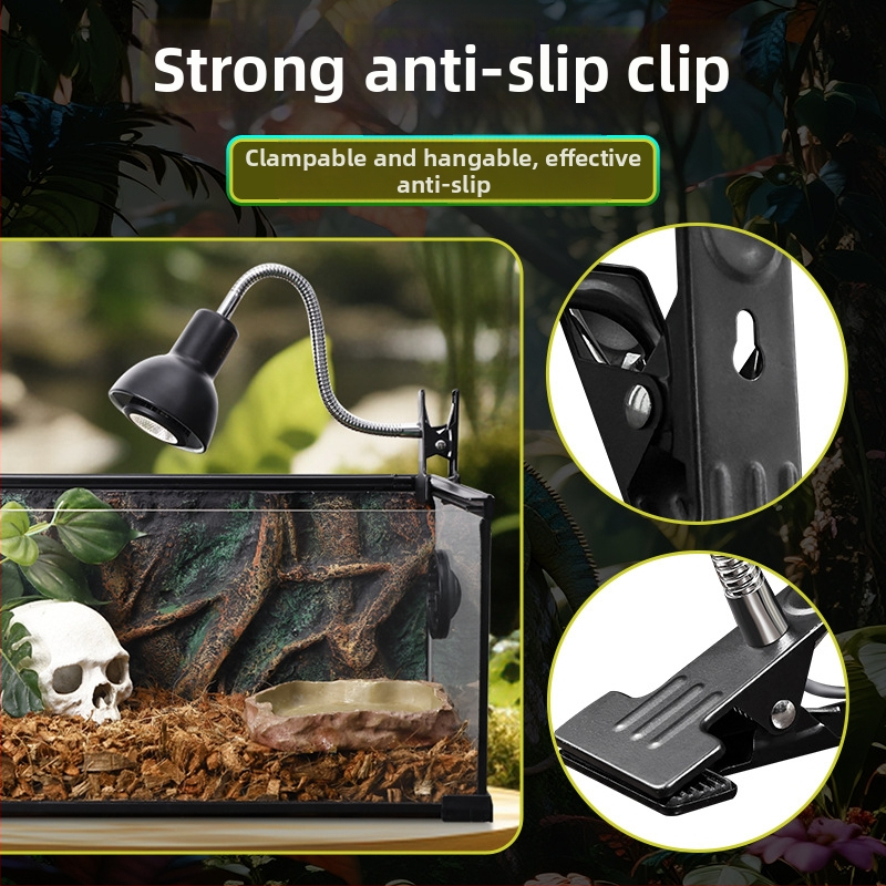 Lampa za terarij reptila sa staklenom usisnom pločom i stalkom, 4W aluminijska legura, potpuno spektrum UVA UVB, Model 05