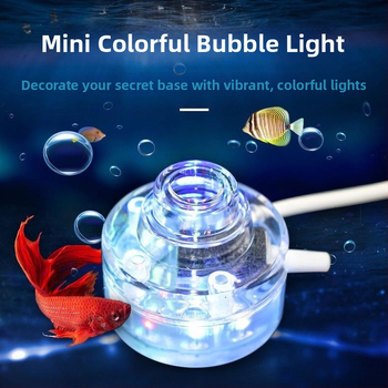 LED svjetlo za akvarij s mjehurićima – mijenja boje, PC kućište, 1W snaga, mini fontana svjetlo za akvarij