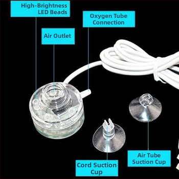 LED svjetlo za akvarij s mjehurićima – mijenja boje, PC kućište, 1W snaga, mini fontana svjetlo za akvarij