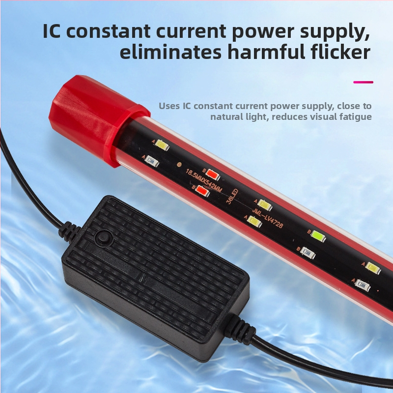 T8 LED vodootporna podvodna svjetiljka za akvarij Dragon Fish – mijenja boje, puni spektar, PVC, 55W, Model T8QL-30LED