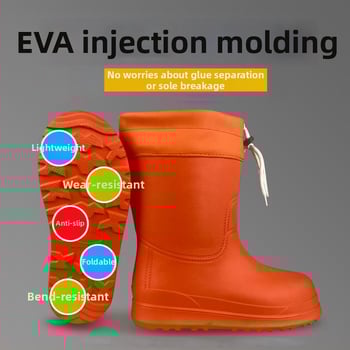 GenZ cizme de ploaie EVA pentru bărbați - ultraușoare, înalte, rezistente la ulei și la alcalii, anti-alunecare, impermeabile