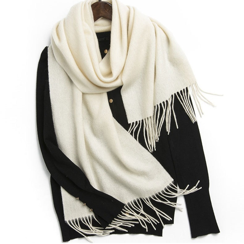 Шал от имитационен кашмир, warp-knitted, топъл за зимата, минималистичен стил