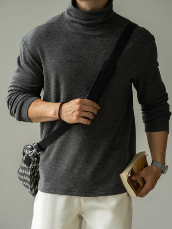 Пуловер с висока яка, смес Mulberry Silk-Wool, двустранен велур, дълги ръкави, зимна колекция 2025