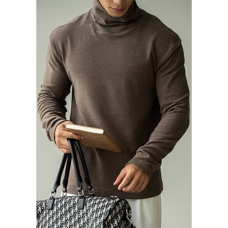 Пуловер с висока яка, смес Mulberry Silk-Wool, двустранен велур, дълги ръкави, зимна колекция 2025