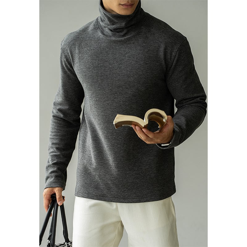 Пуловер с висока яка, смес Mulberry Silk-Wool, двустранен велур, дълги ръкави, зимна колекция 2025