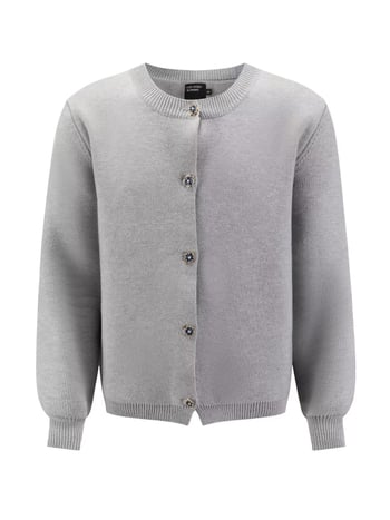 Плетен кардиган-свитер, памучна материя, свободна кройка, кръгло деколте, дълги ръкави