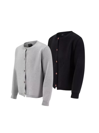 Плетен кардиган-свитер, памучна материя, свободна кройка, кръгло деколте, дълги ръкави