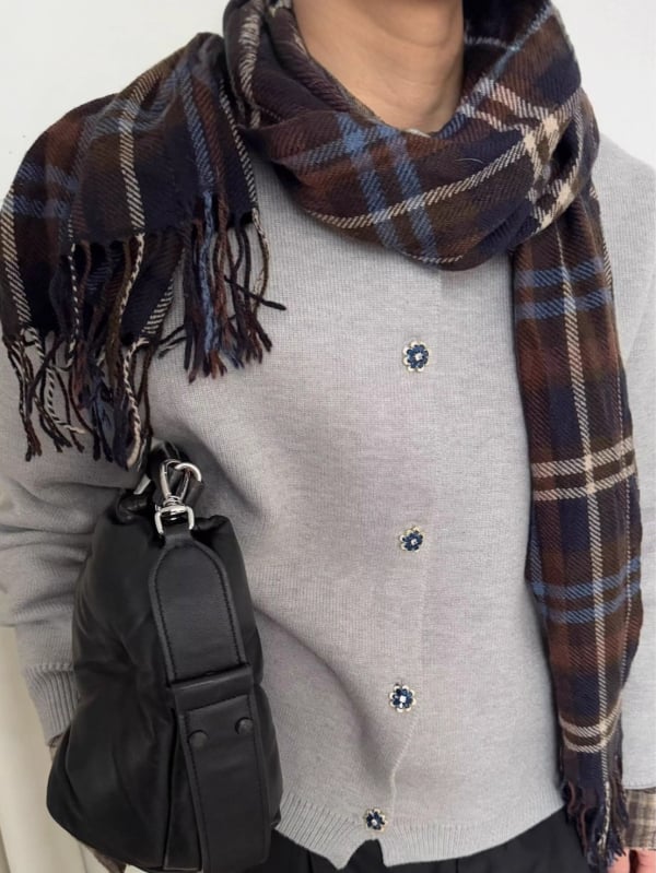 Плетен кардиган-свитер, памучна материя, свободна кройка, кръгло деколте, дълги ръкави