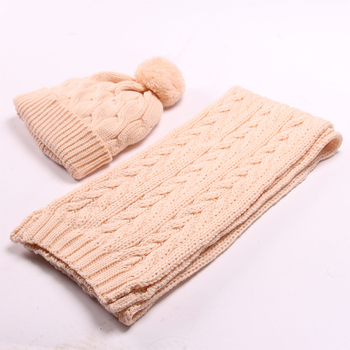 Jacquard set kapa i šal, od akrilnog vlakna, unisex, zima