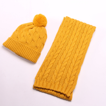 Jacquard set kapa i šal, od akrilnog vlakna, unisex, zima