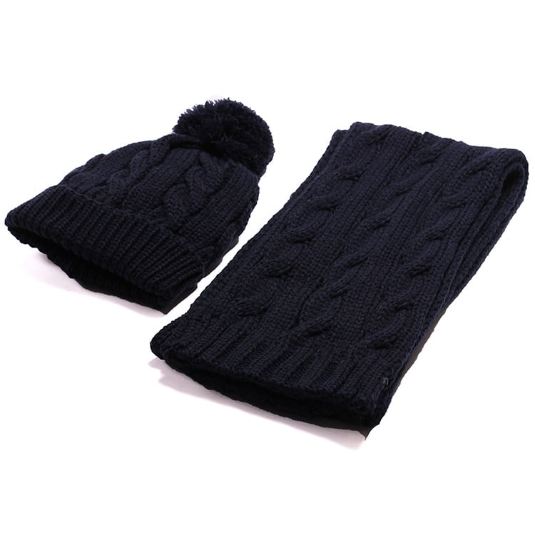 Jacquard set kapa i šal, od akrilnog vlakna, unisex, zima