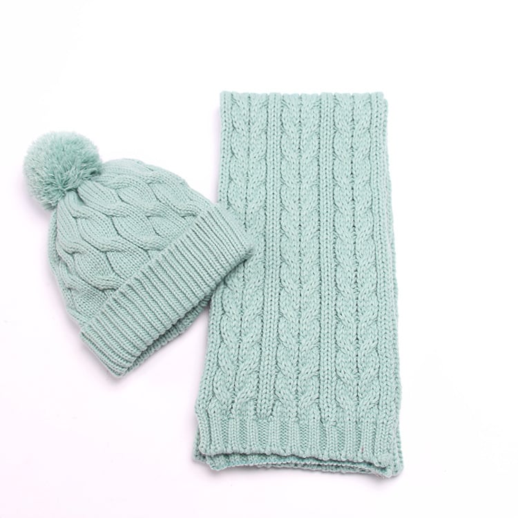 Jacquard set kapa i šal, od akrilnog vlakna, unisex, zima