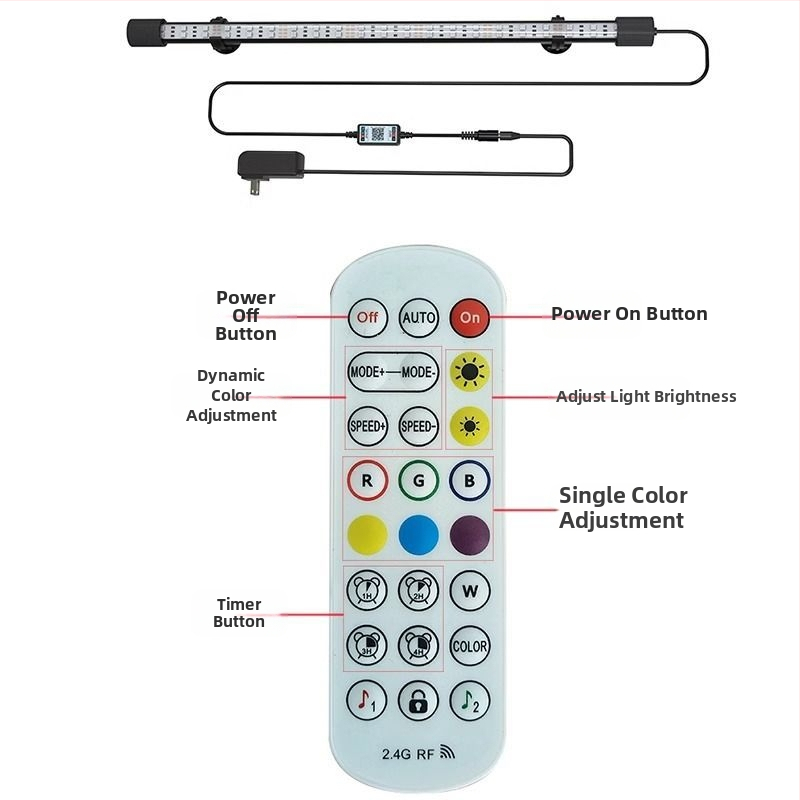 Pametna LED svjetiljka za akvarij, vodootporna i potopna, upravljanje putem aplikacije, cijeli spektar