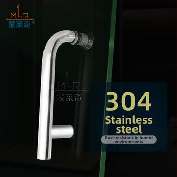 F-type ručka za kupaonska staklena vrata od nehrđajućeg čelika; bezokvirna staklena vrata; moderni minimalistički stil; završetak poput ogledala