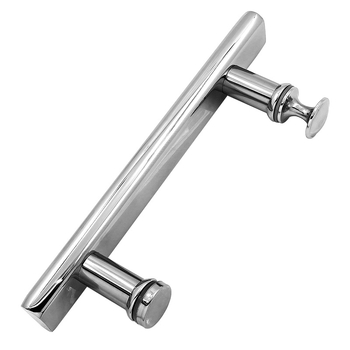 F-type ručka za kupaonska staklena vrata od nehrđajućeg čelika; bezokvirna staklena vrata; moderni minimalistički stil; završetak poput ogledala