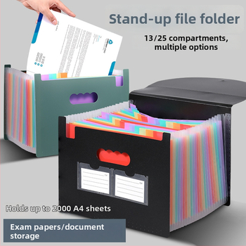 Yurui PP stojaci trojstranný uzavierací priečinok s 25 priehradkami, možnosť tlače loga