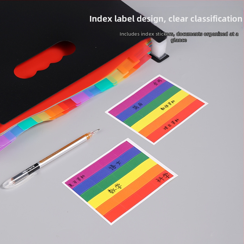 Yurui PP stojaci trojstranný uzavierací priečinok s 25 priehradkami, možnosť tlače loga