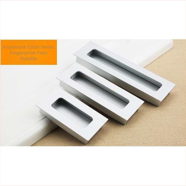 Skrivena ručka za garderobu i ladicu od aluminijske legure, razmak rupa 64/96/160 mm, model: ručka, stil: moderni minimalist
