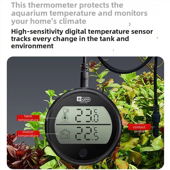 Термометър за аквариум: високопрецизен електронен зонд, външен лепящ сензор (ABS материал; модел C1-1131; функция: измерване на температура)