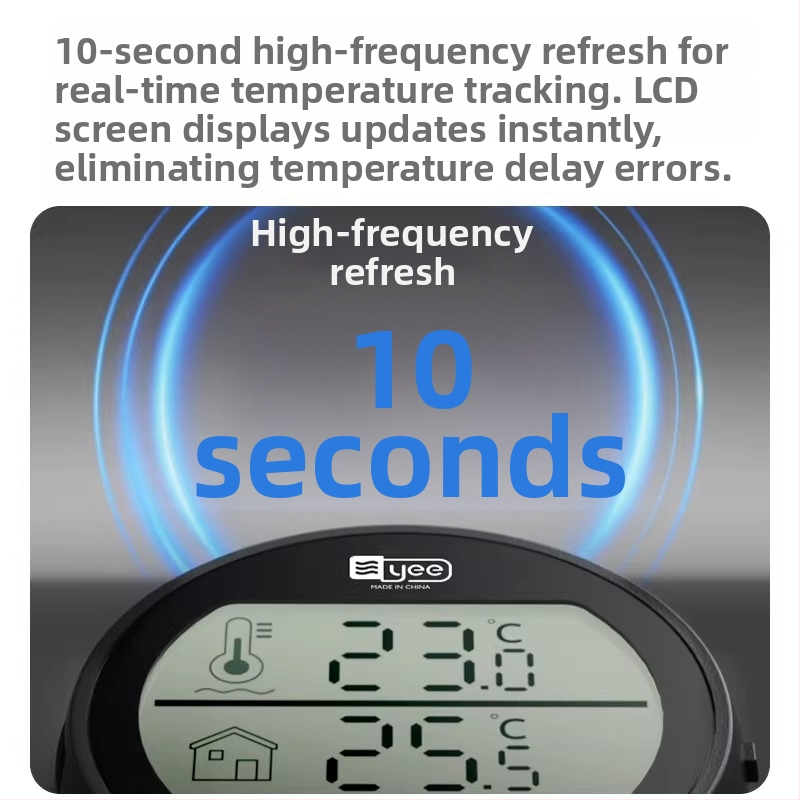 Термометър за аквариум: високопрецизен електронен зонд, външен лепящ сензор (ABS материал; модел C1-1131; функция: измерване на температура)