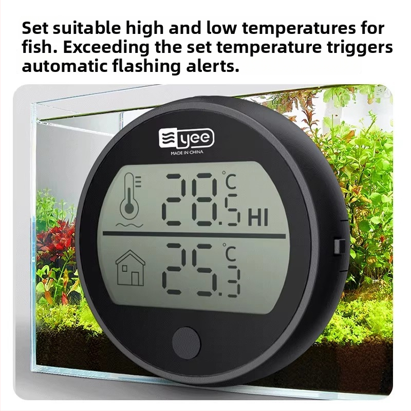 Термометър за аквариум: високопрецизен електронен зонд, външен лепящ сензор (ABS материал; модел C1-1131; функция: измерване на температура)