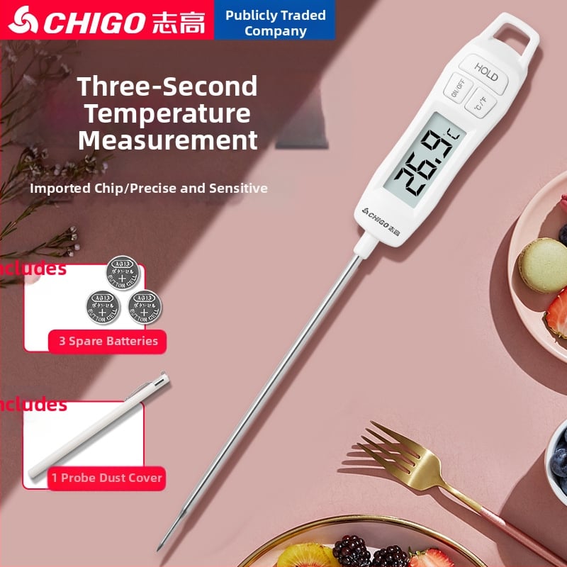 Chigo Visoko precizan elektronički termometar za hranu s sondom za tekućine, raspon -50°C do 300°C