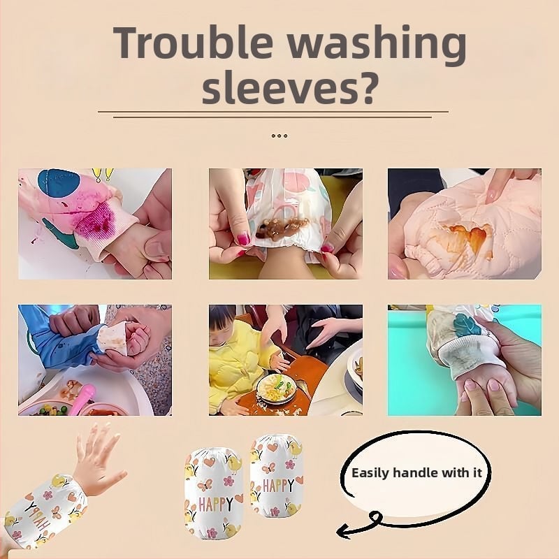 Dječji jednokratni zaštitni rukavi – unisex, otporni na mrlje, crtani stil – izlazak u jesen 2025