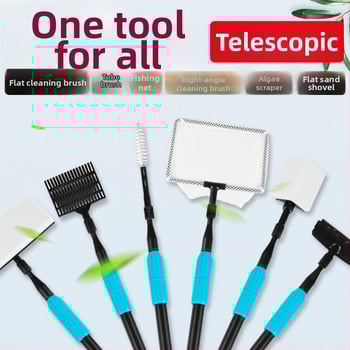 Почиствач за аквариум - Многофункционална четка за аквариум с гребло за пясък, четка за водорасли и клип за водни растения (Пластмаса • Sunsun/Sensen • Zhejiang • 0.5)