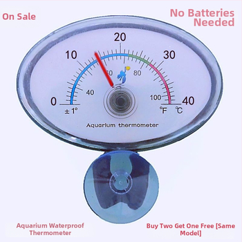 Termometar za akvarij - visoka preciznost, kompaktni podvodni model, vodootporan, pričvršćivanje pomoću usisne čašice i ljepila