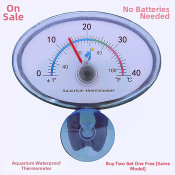 Termometar za akvarij - visoka preciznost, kompaktni podvodni model, vodootporan, pričvršćivanje pomoću usisne čašice i ljepila